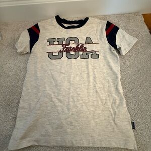 Franklin & Marshall Kids USA Graphic Tee - Cream and Navy